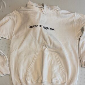 Gildan White Hoodie with Black Text